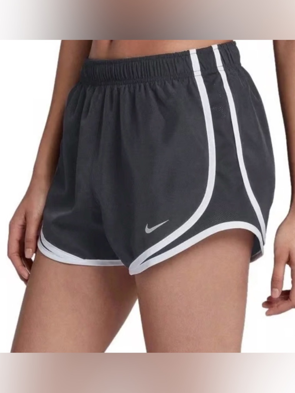 Nike Women's Tempo Dry Core 3"  Dark Gray White Running Shorts Size Medium